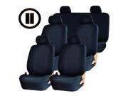 Double Stitch Racing Black Universal Van Seat Covers 1 Bench Steering Seatbelt Pads Combo