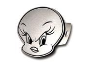 Tweety Face Brushed Metal Hitch Plug Cover Universal Fit