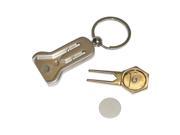 Imprintable Golf Polished Keychain FOB Combo Removable Divot Tool Ball Mark