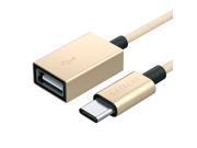 Satechi Aluminum Type C USB 3.1 Male to Standard Type A Female USB 2.0 Gold