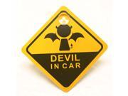 Baby On Board Sign 5 x5 Window Suction Sign Devil In Car
