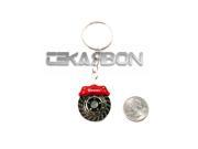 Brake Caliper Key Chain with Spinning Rotor Red