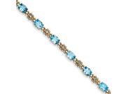 Blue Topaz Diamond Bracelet Length=7