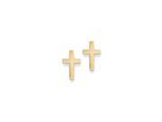 14K Yellow Gold Latin Cross Stud Earrings 7x10MM 0.31Grams