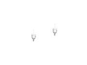 14K White Gold White Cubic Zirconia Leverback Round Drop Earrings 1.09 Grams