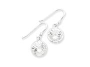 925 Silver White Cubic Zirconia Bezel Set Round Dangle Earrings 2.78 Grams