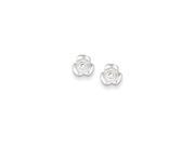925 Silver White Cubic Zirconia Child s Flower Stud Earrings 0.8 Grams