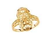 14K Yellow Gold Filigree Victorian Style Ring