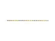 14K Tri Color Gold 2.9mm wide Solid and Diamond cut Rope Chain Bracelet