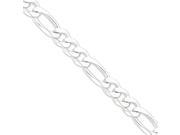 925 Sterling Silver 15mm wide Solid Polished Figaro Chain Anklet Ankle Bracelet