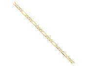 14K Yellow Gold 2mm wide Solid Figaro Chain Anklet Ankle Bracelet
