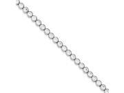 925 Sterling Silver White Synthetic Cubic Zirconia Faceted Bezel Bracelet 6mm