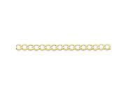 10K Yellow Gold 6.5mm wide Polished and Lightweight Curb Chain Bracelet