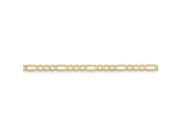 10K Yellow Gold 4.75mm wide Polished and Lightweight Figaro Chain Bracelet