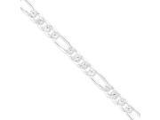 925 Sterling Silver 9.5mm wide Solid and Polished Figaro Chain Bracelet