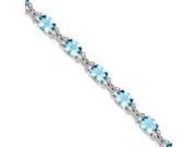 925 Sterling Silver Blue White Cubic Zirconia Hugs and Kisses Bracelet 10mm