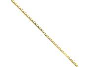 14K Yellow Gold 1.5mm wide Polished Box Chain Anklet Ankle Bracelet