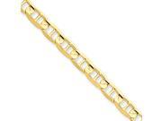 14K Yellow Gold 5.25mm wide Solid Polished Anchor Chain Anklet Ankle Bracelet