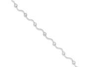 925 Sterling Silver White Synthetic Cubic Zirconia Textured Swirl Bracelet 6mm