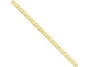 14K Yellow Gold 6.1mm wide Solid Polished Curb Chain Anklet Ankle Bracelet