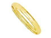 14K Yellow Gold 8mm wide Hollow and Polished Bangle Bracelet
