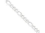 925 Sterling Silver 12.75mm wide Solid and Polished Figaro Chain Bracelet