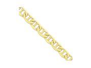 14K Yellow Gold 6mm wide Hollow and Polished Anchor Chain Bracelet