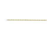 14K Yellow Gold 1.9mm wide Solid Diamond cut Rope Chain Anklet Ankle Bracelet