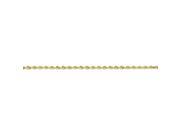 14K Yellow Gold 2.25mm wide Solid Diamond cut Rope Chain Anklet Ankle Bracelet