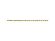 14K Yellow Gold 2.5mm wide Solid Diamond cut Rope Chain Anklet Ankle Bracelet