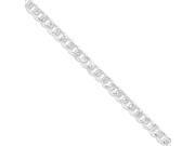925 Sterling Silver 7.5mm wide Solid and Polished Curb Chain Bracelet