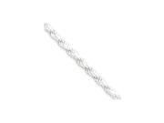 925Silver 2.75mm Solid Polished Diamond cut Rope Chain Anklet Ankle Bracelet