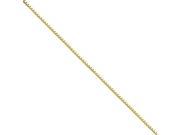 10K Yellow Gold 1.25mm wide Polished Box Chain Anklet Ankle Bracelet
