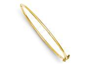 14K Yellow Gold 2mm wide Hollow Polished and Hollow Tube Bangle Bracelet
