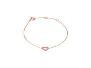 14K Rose Gold Pink Sapphire Station Bracelet 0.9 Grams