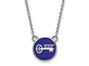 925 SS Blue Background XS Fleur de Lis Key Initials Kappa Kappa Gamma Necklace