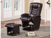 Gifford Gliding Chair And Ottoman in Brown Vinyl by Coaster Furniture