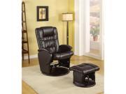 Dustyn Gliding Chair And Ottoman in Brown Vinyl by Coaster Furniture