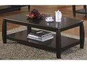 Contemporary Rich Cappuccino Coffee Table with Bottom Shelf by Coaster