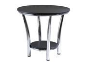 Maya Round End Table Black Top Metal Legs By Winsome Wood