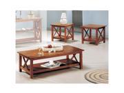 3 Piece Occasional Table Set in Light Oak by Coaster Furniture