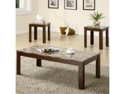 Brown Faux Marble Occasional Coffee End Table 3 Piece Set by Coaster