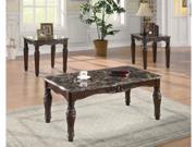 3 Piece Traditional Faux Marble Occasional Table Set by Coaster