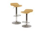 Kallie Set Of 2 Air Lift Adjustable Stool Cappuccino Color Wood Veneer Top And Metal Base By Winsome Wood
