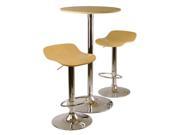 Kallie 3 Pc Pub Table And Stools Set In Natural By Winsome Wood