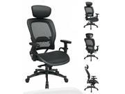 27876Breathable Mesh Seat and Back Managers Chair with Adjustable Headrest