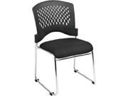 Plastic Back and Mesh Seat Guest Chair with Black Fabric Seat Sled Base and Chrome Finish Frame