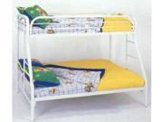 Solid Color Twin Full Bunk Bed White by Coaster Furniture