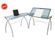 Futura LS WorkCenter with Tilt in Silver with Blue Glass by Studio Designs