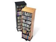 Black 2 sided Spinning Multimedia DVD CD Games Storage Tower By Prepac